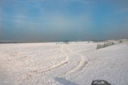 Warnemünde Winter2010 Strand Blick zur Mole